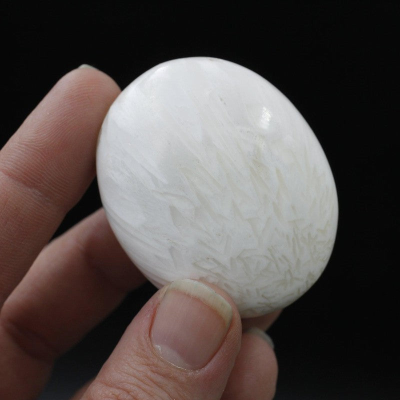 Polished Scolecite Palm Stones || Cleansing, Inner-Peace || India-Nature's Treasures