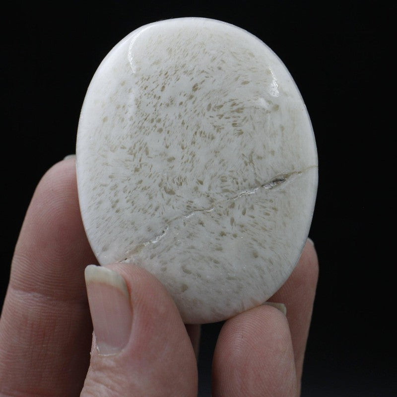 Polished Scolecite Palm Stones || Cleansing, Inner-Peace || India-Nature's Treasures