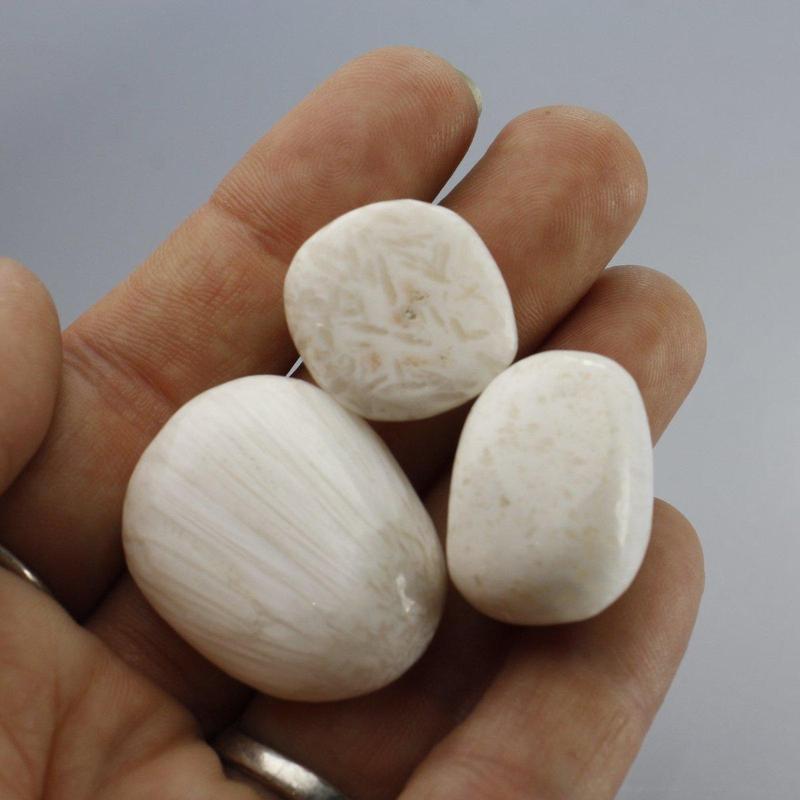 Polished Scolecite Tumble Stone || Inner Peace, Cleansing || India-Nature's Treasures