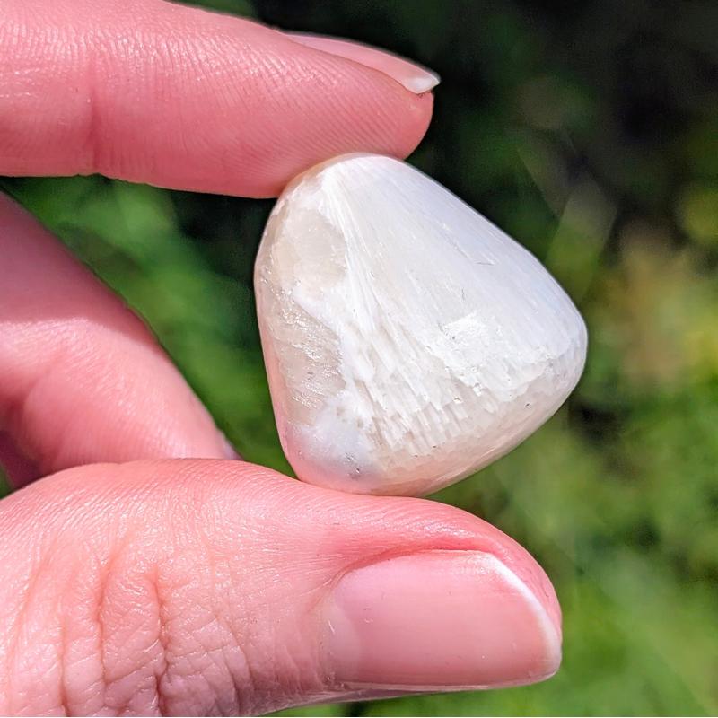 Polished Scolecite Tumble Stone || Inner Peace, Cleansing || India-Nature's Treasures