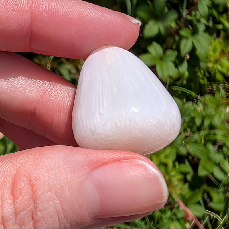 Polished Scolecite Tumble Stone || Inner Peace, Cleansing || India-Nature's Treasures