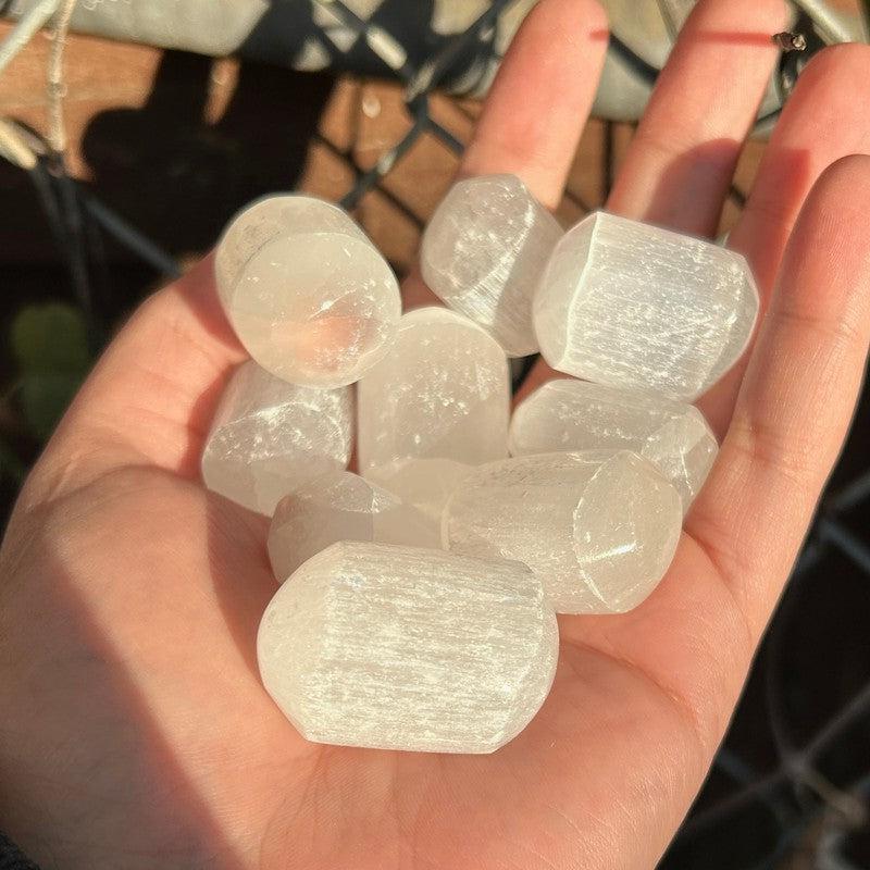 Polished Selenite Tumbled Stones || Cleansing || Morocco-Nature's Treasures