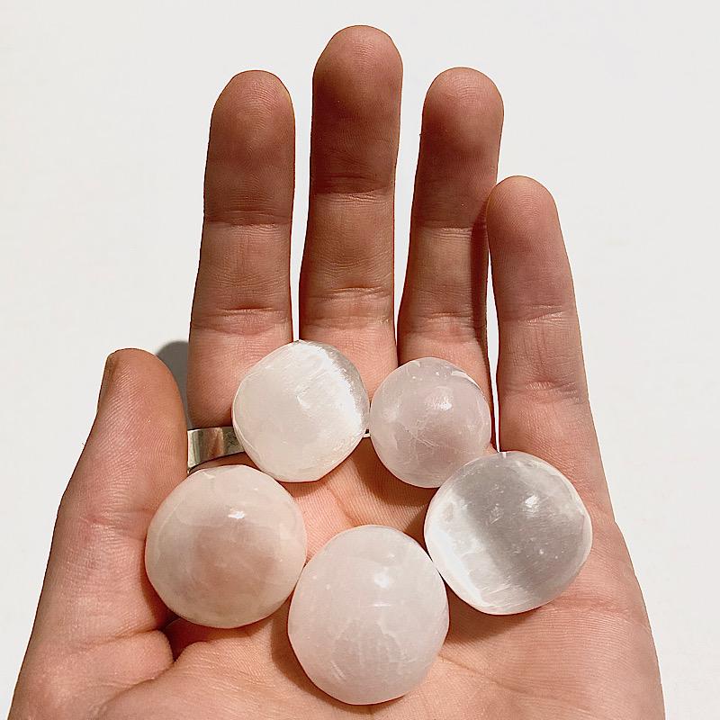 Polished Selenite Tumbled Stones || Cleansing || Morocco