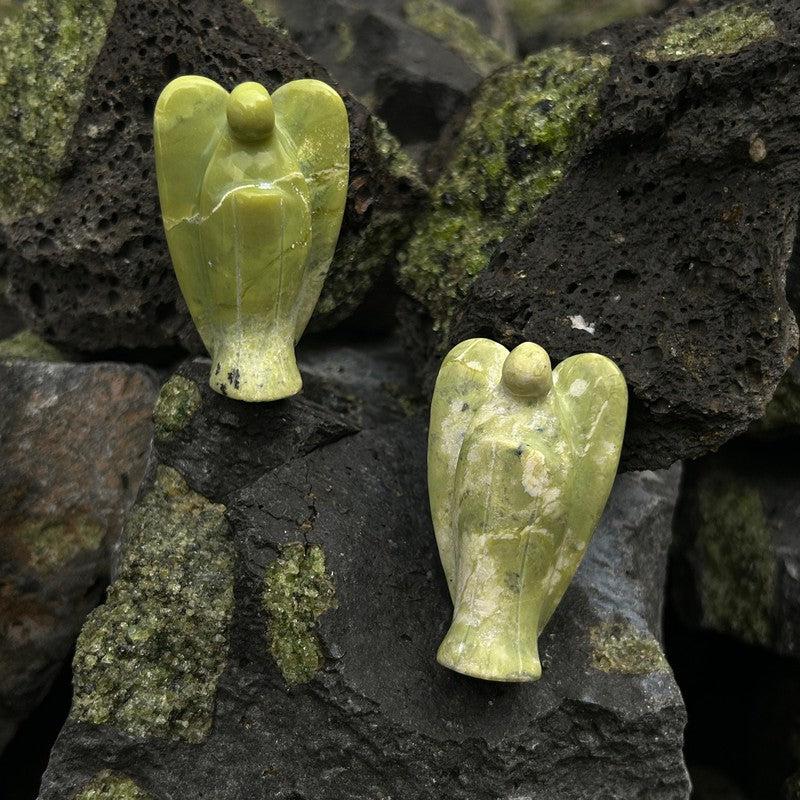 Polished Serpentine Angel Carvings || Peru