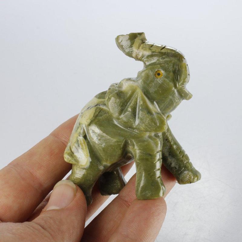 Polished Serpentine Elephant Carvings || Peru-Nature's Treasures