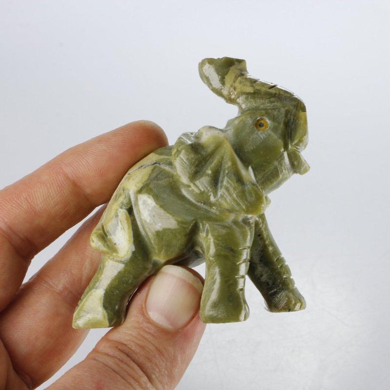 Polished Serpentine Elephant Carvings || Peru-Nature's Treasures