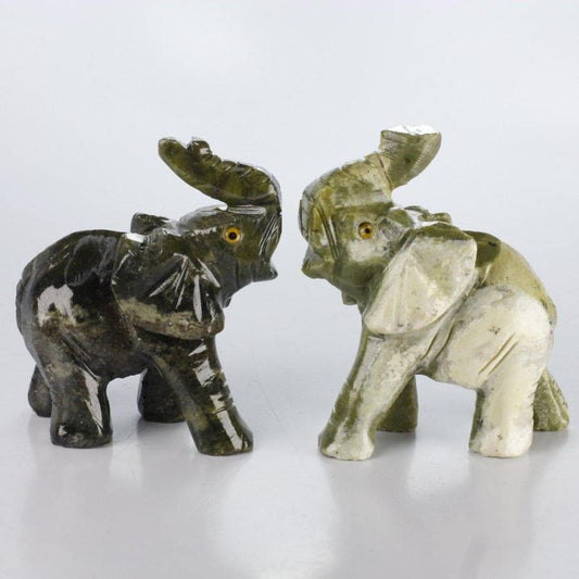 Polished Serpentine Elephant Carvings || Peru-Nature's Treasures