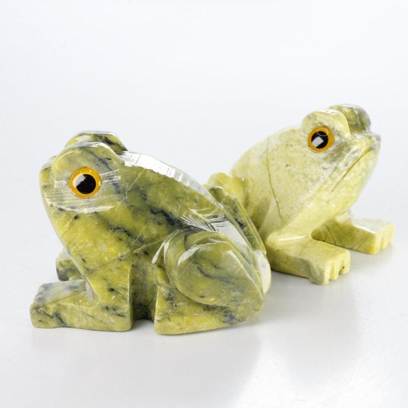 Polished Serpentine Frog Carvings || Peru-Nature's Treasures