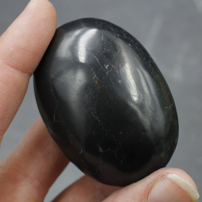 Polished Shungite Palm Stones || Protection || Pakistan-Nature's Treasures