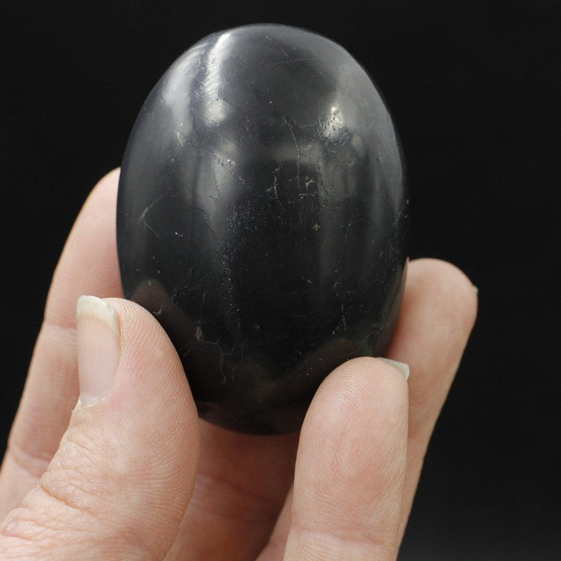 Polished Shungite Palm Stones || Protection || Pakistan-Nature's Treasures