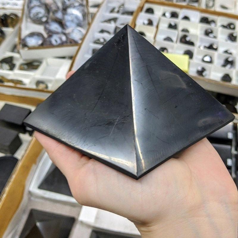 Polished Shungite Pyramids || Protection, Home Decor || Karelia Russia-Nature's Treasures