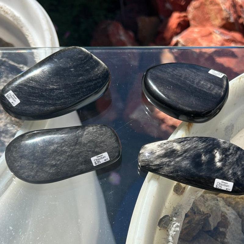 Polished Silver Sheen Obsidian Free Forms || Trunk Show 2024-Nature's Treasures