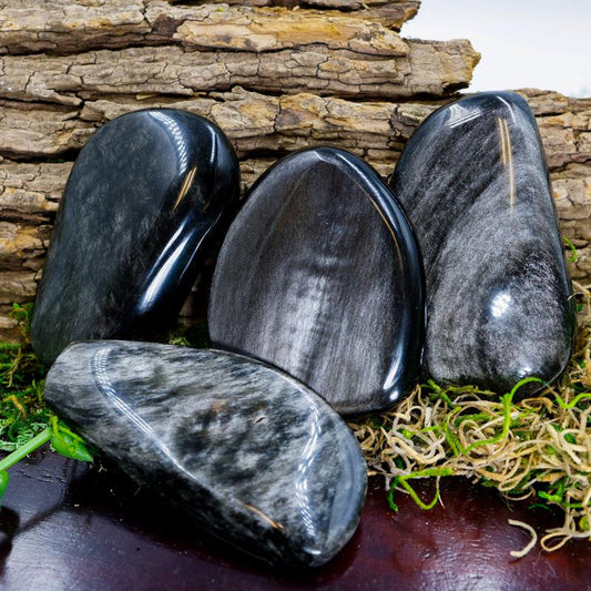 Polished Silver Sheen Obsidian Free Forms || Trunk Show 2024-Nature's Treasures