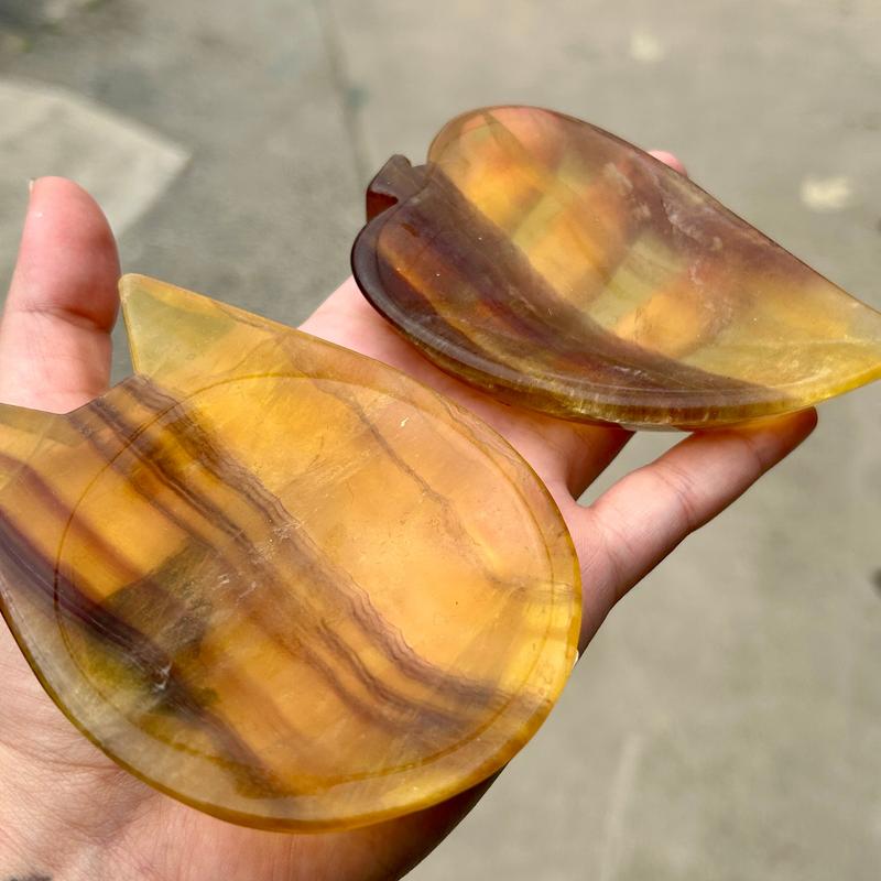 Polished Small Fluorite Dish Carved Bowls || Trunk Show-Nature's Treasures