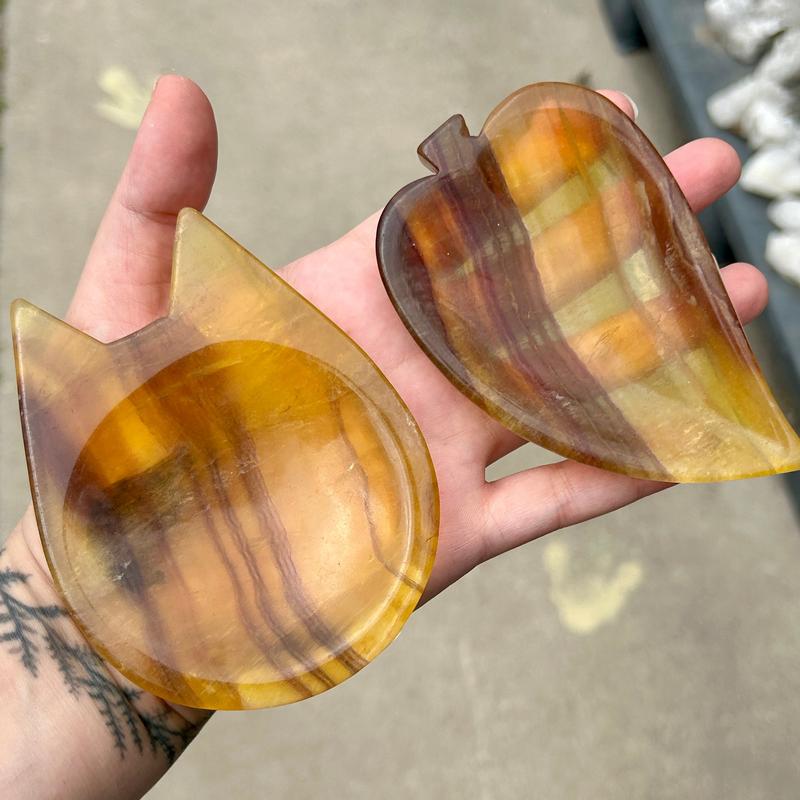 Polished Small Fluorite Dish Carved Bowls || Trunk Show-Nature's Treasures