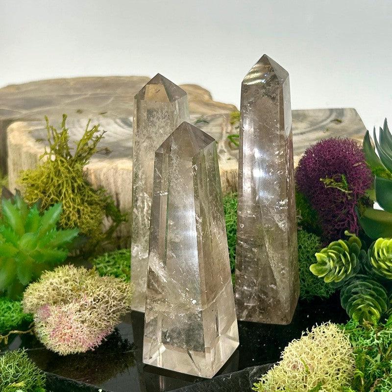 Polished Smoky Quartz Obelisk Tower Points || Protection || Brazil-Nature's Treasures