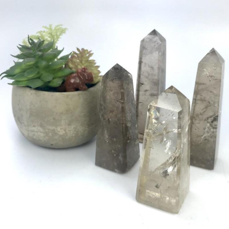 Polished Smoky Quartz Obelisk Tower Points || Protection || Brazil-Nature's Treasures