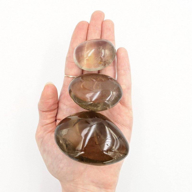 Polished Smoky Quartz Palm Stones || Madagascar-Nature's Treasures