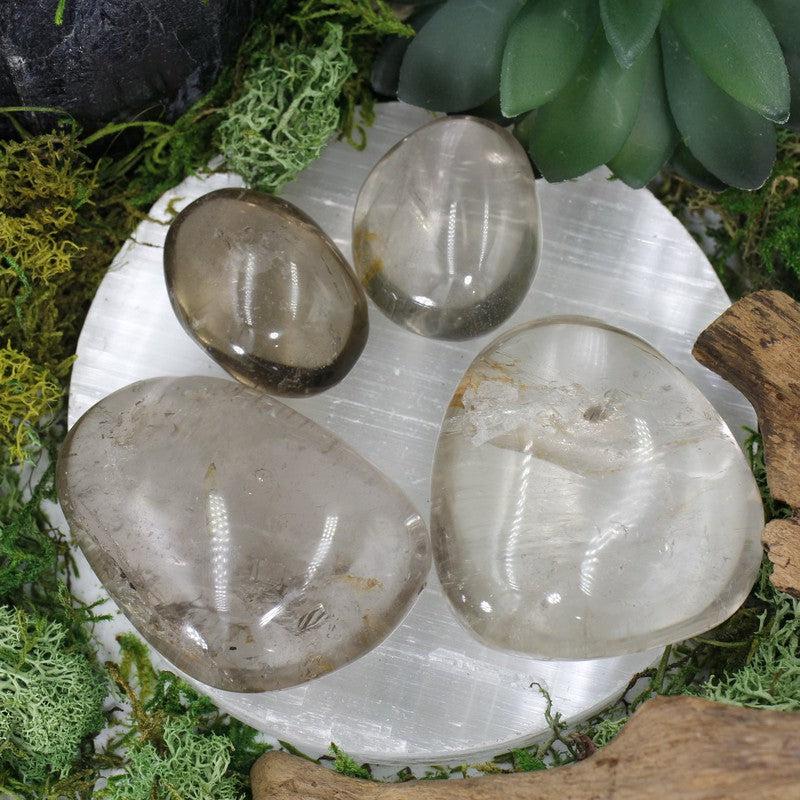 Polished Smoky Quartz Palm Stones || Madagascar-Nature's Treasures