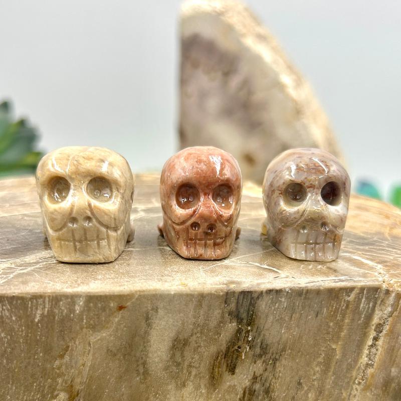 Polished Soapstone Skull Carvings || Peru-Nature's Treasures