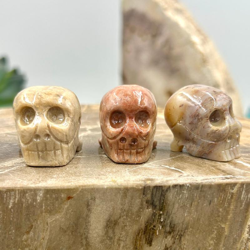 Polished Soapstone Skull Carvings || Peru-Nature's Treasures