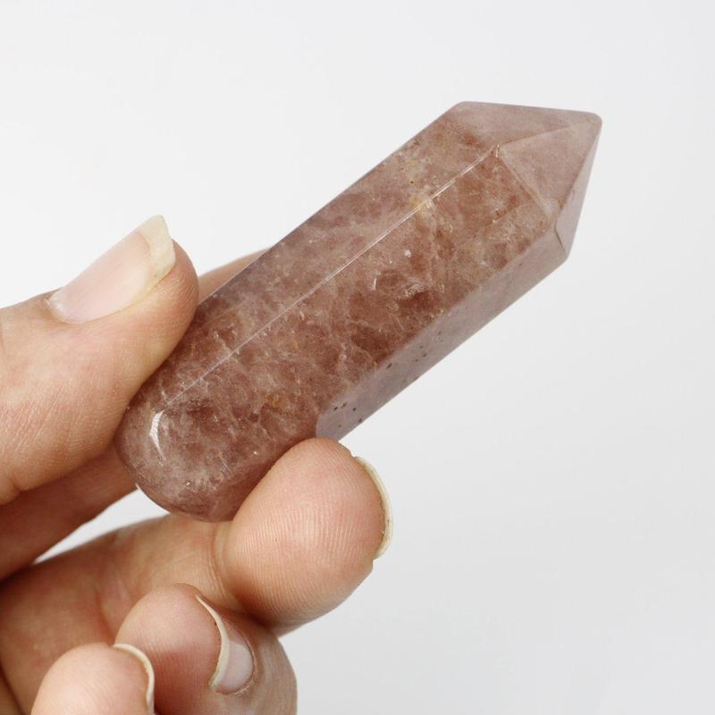 Polished Strawberry Quartz Point Massage Tool || Inner Peace-Nature's Treasures