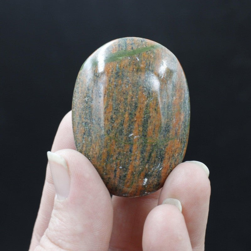 Polished Unakite Palm Stones || Balance || India-Nature's Treasures