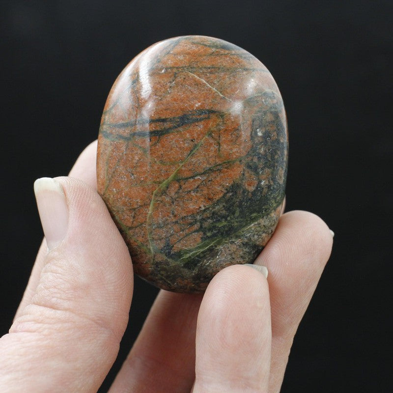 Polished Unakite Palm Stones || Balance || India-Nature's Treasures