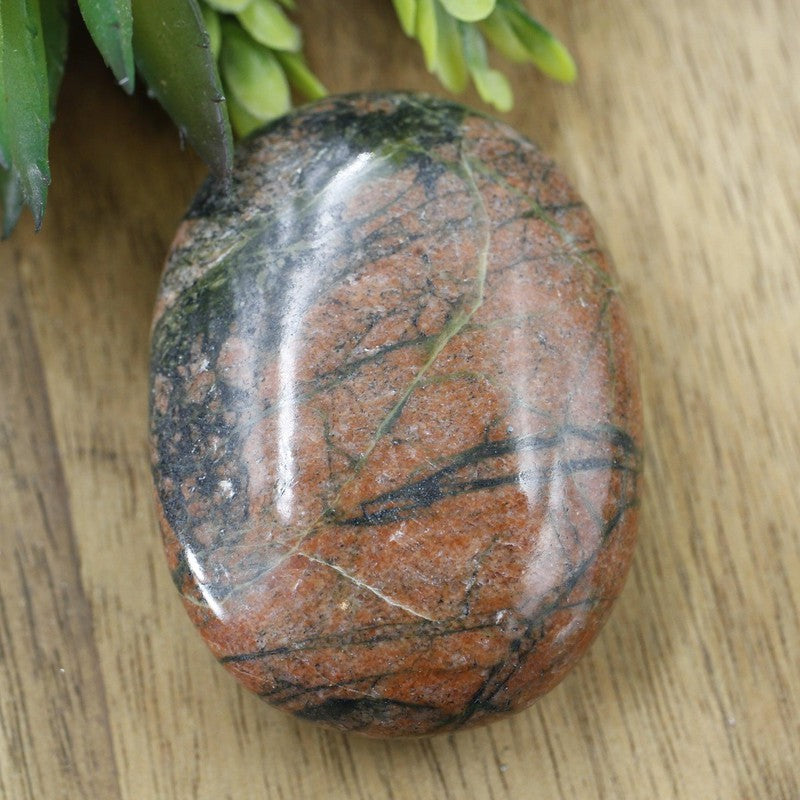 Polished Unakite Palm Stones || Balance || India-Nature's Treasures