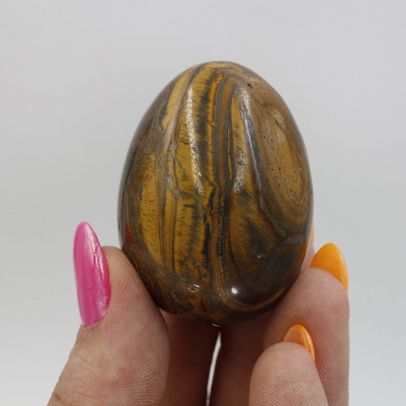 Polished Yellow Tiger's Eye Eggs 45mm || Inner Courage-Nature's Treasures