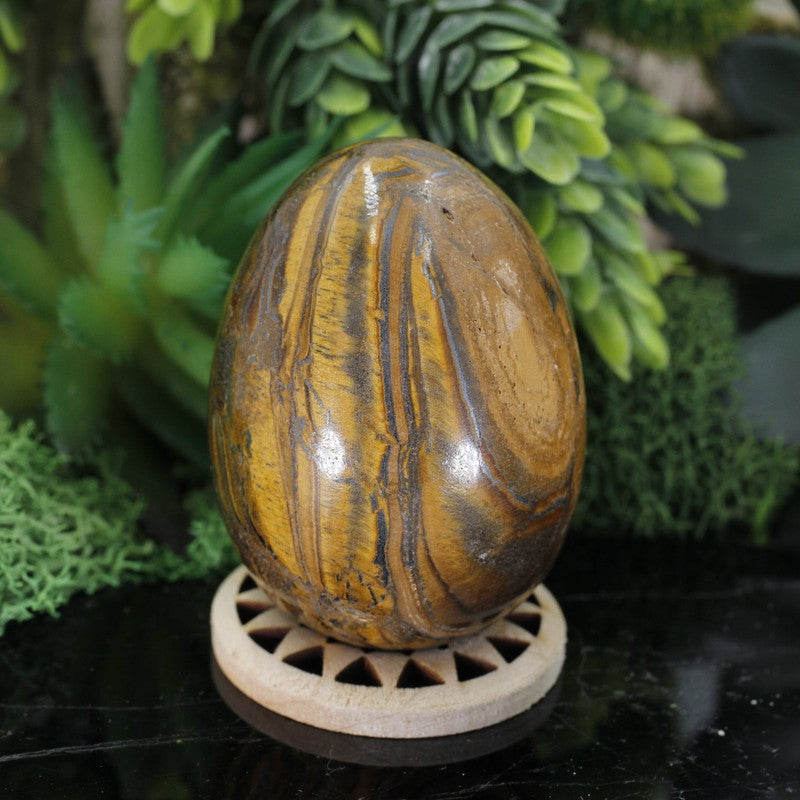 Polished Yellow Tiger's Eye Eggs 45mm || Inner Courage