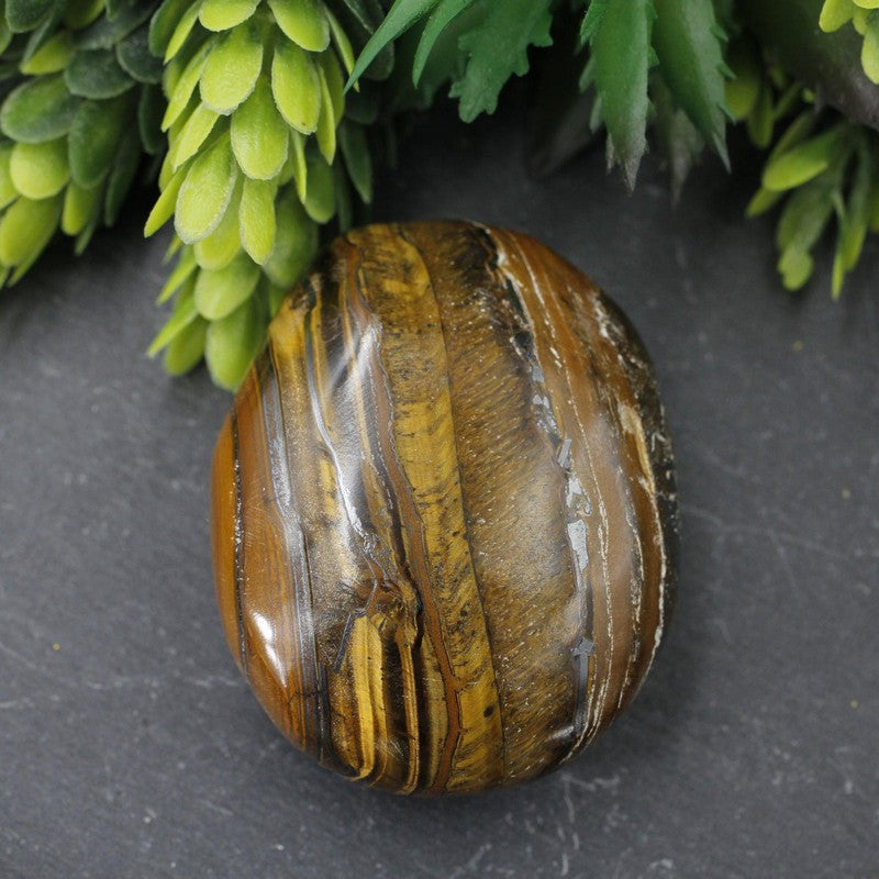 Polished Yellow Tiger's Eye Palm Stones || Confidence || India-Nature's Treasures