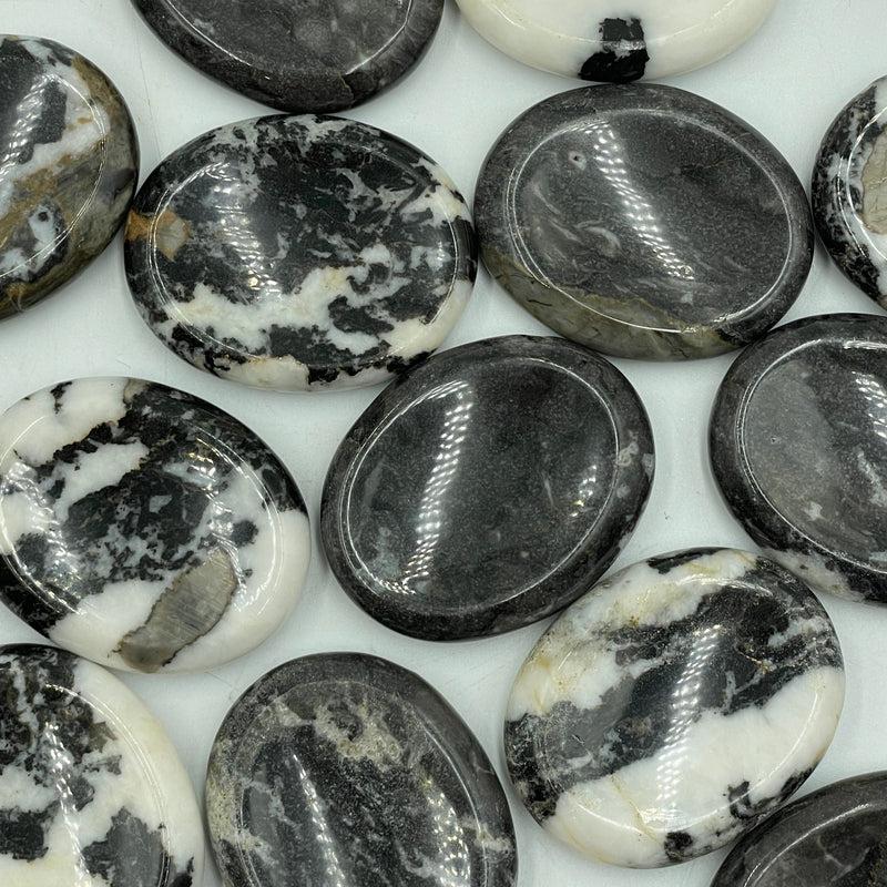 Polished Zebra Jasper Worry Palm Stones || Grounding || Egypt