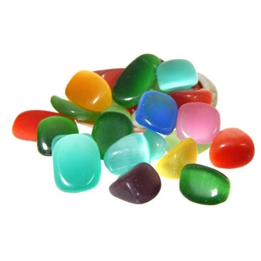 Polished and Colored Fiber Optic Glass Tumbles || Meditation & Intention || USA-Nature's Treasures