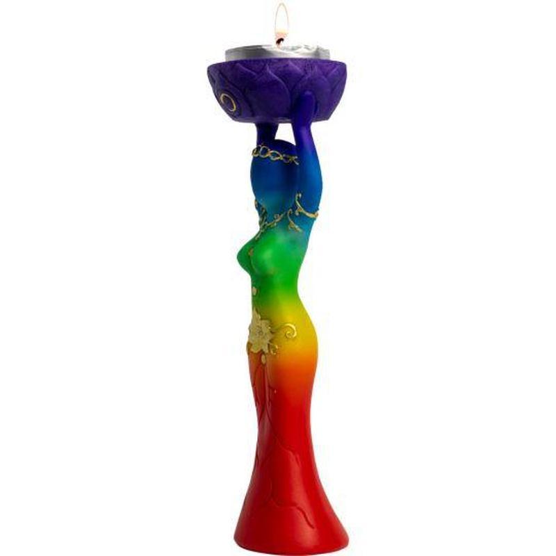 Polyresin Chakra Goddess Tea-Light Candle Holder's-Nature's Treasures