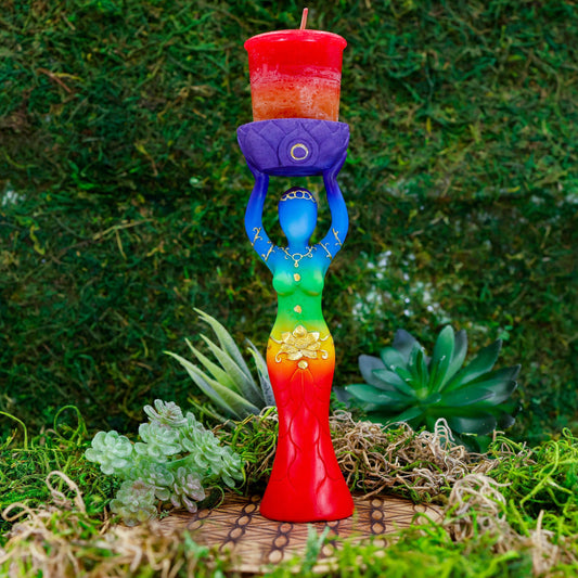 Polyresin Chakra Goddess Tea-Light Candle Holder's