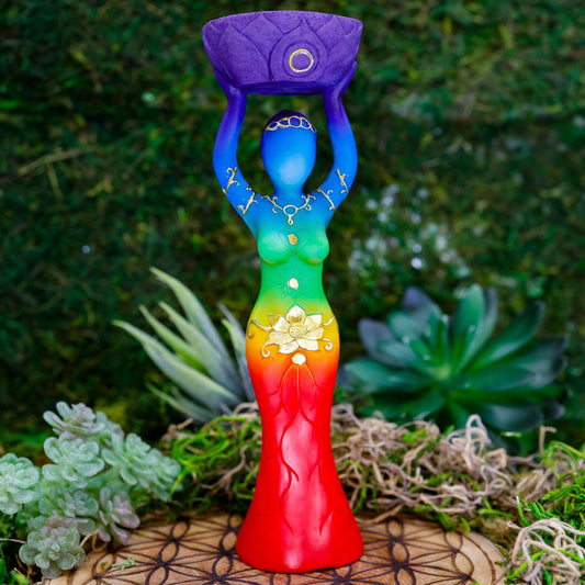 Polyresin Chakra Goddess Tea-Light Candle Holder's