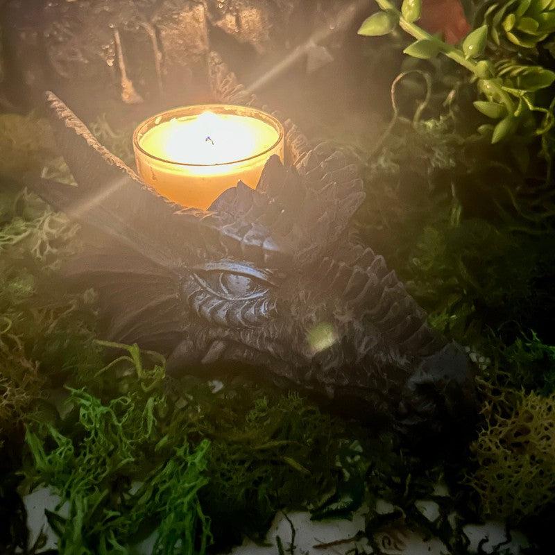 Polyresin Dragon Head Tea-Light Candle Holder's-Nature's Treasures