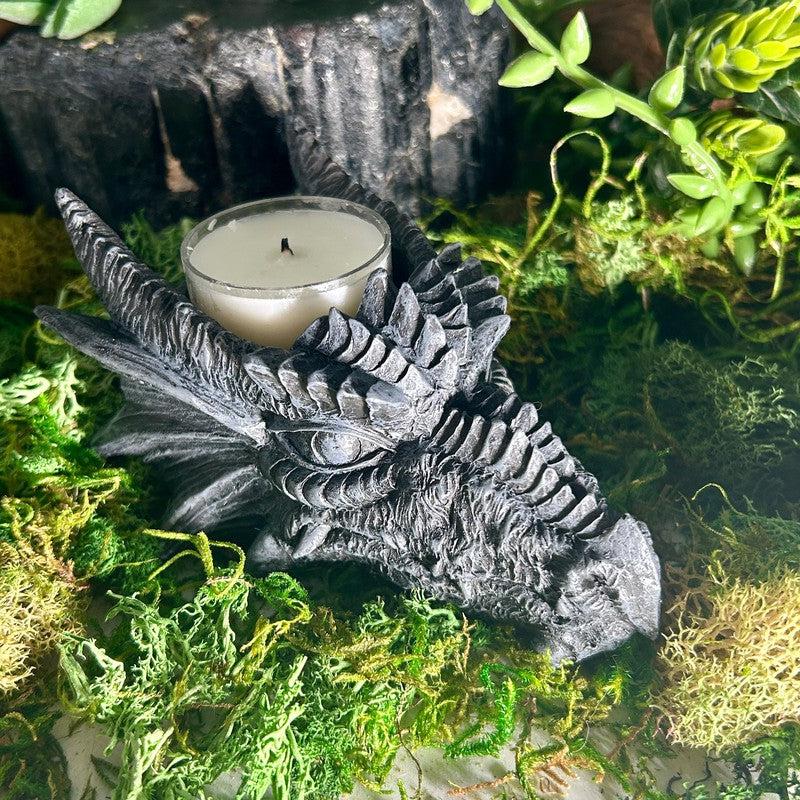 Polyresin Dragon Head Tea-Light Candle Holder's-Nature's Treasures