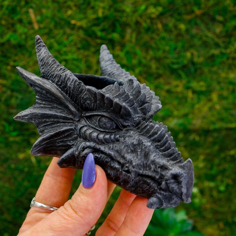Polyresin Dragon Head Tea-Light Candle Holder's-Nature's Treasures
