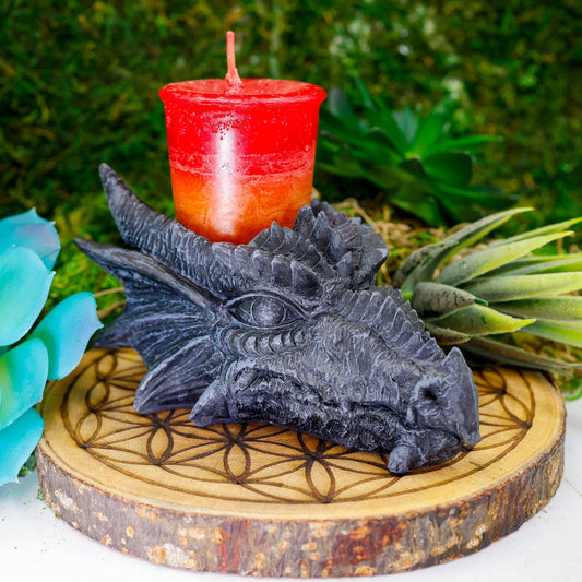 Polyresin Dragon Head Tea-Light Candle Holder's