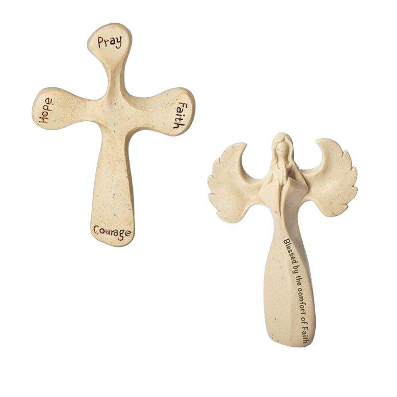 Polyresin Hand Holding Comfort Crosses-Nature's Treasures