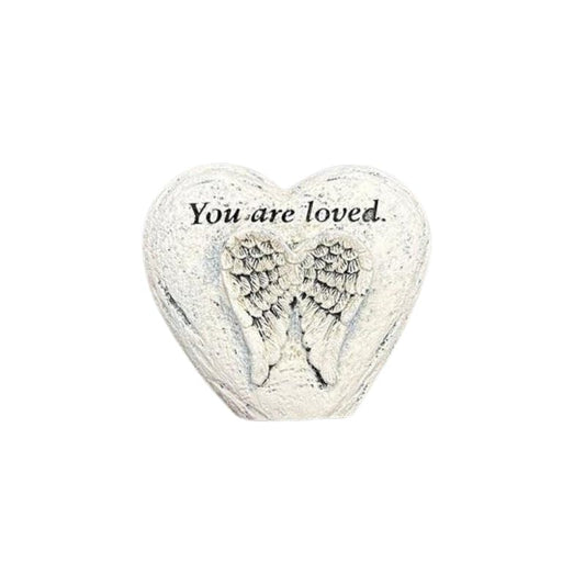 Polyresin Inspirational Quote Home And Garden Heart Statues-Nature's Treasures