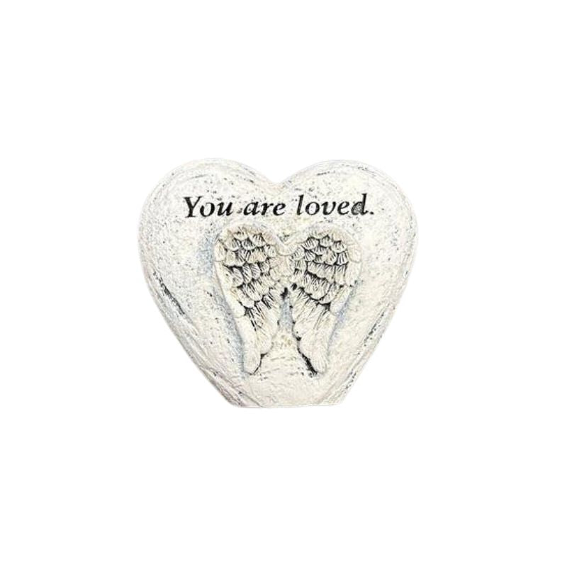 Polyresin Inspirational Quote Home And Garden Heart Statues-Nature's Treasures