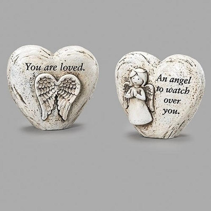Polyresin Inspirational Quote Home And Garden Heart Statues-Nature's Treasures