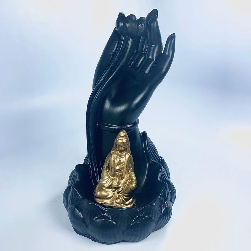 Polyresin Kwan Yin Mudra Backflow Incense Burner-Nature's Treasures