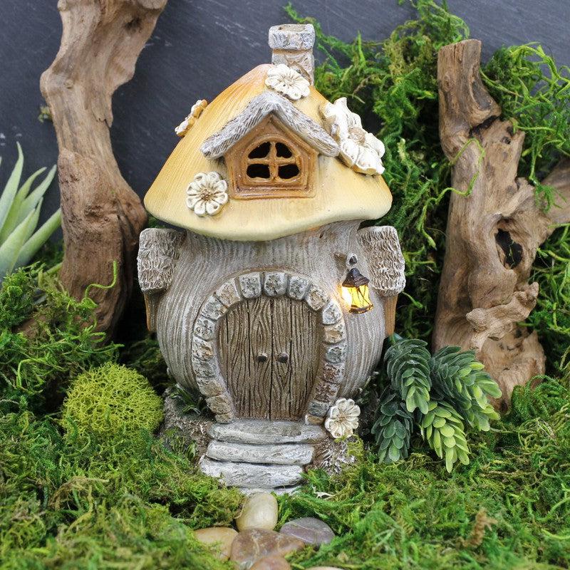 Polyresin LED Mushroom Fairy House-Nature's Treasures