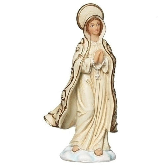 Polyresin Our Lady Of Fatima Statue Figurine "The Lady Of The Rosary"-Nature's Treasures