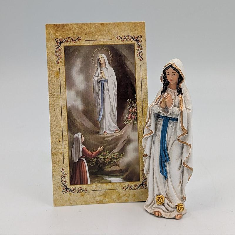 Polyresin Our Lady Of Lourdes Statue Figurine 