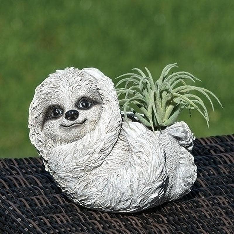 Polyresin Pudgy Sloth Planter Statue-Nature's Treasures
